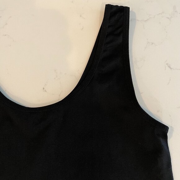 Marilyn Monroe Shapewear Nylon Spandex Unlined Slim Lace Border Tank Top Black L - Picture 2 of 5